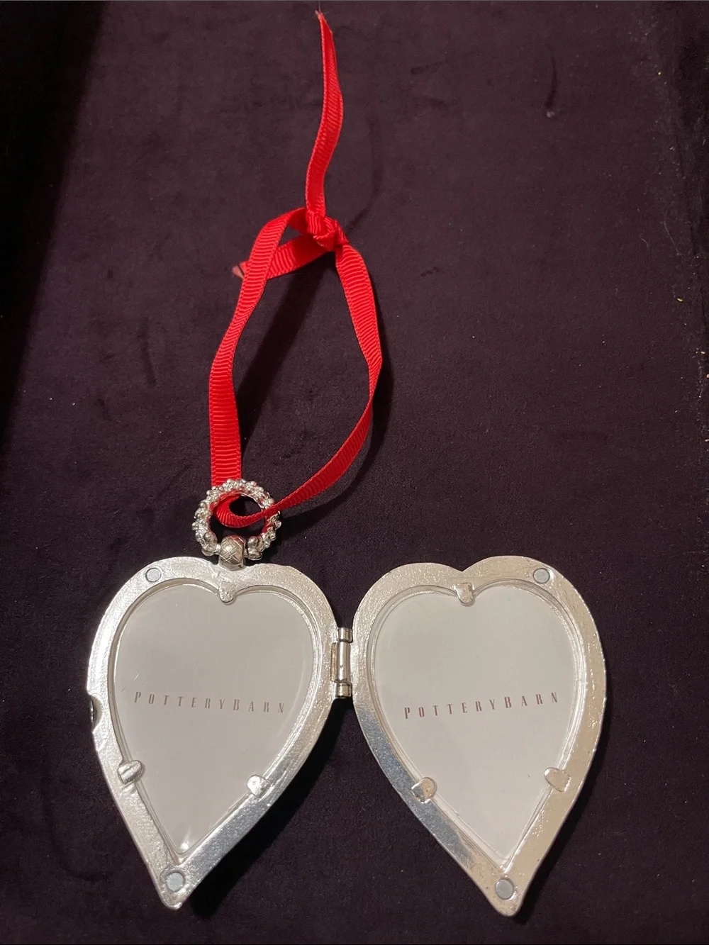 Pottery Barn silver locket ornament